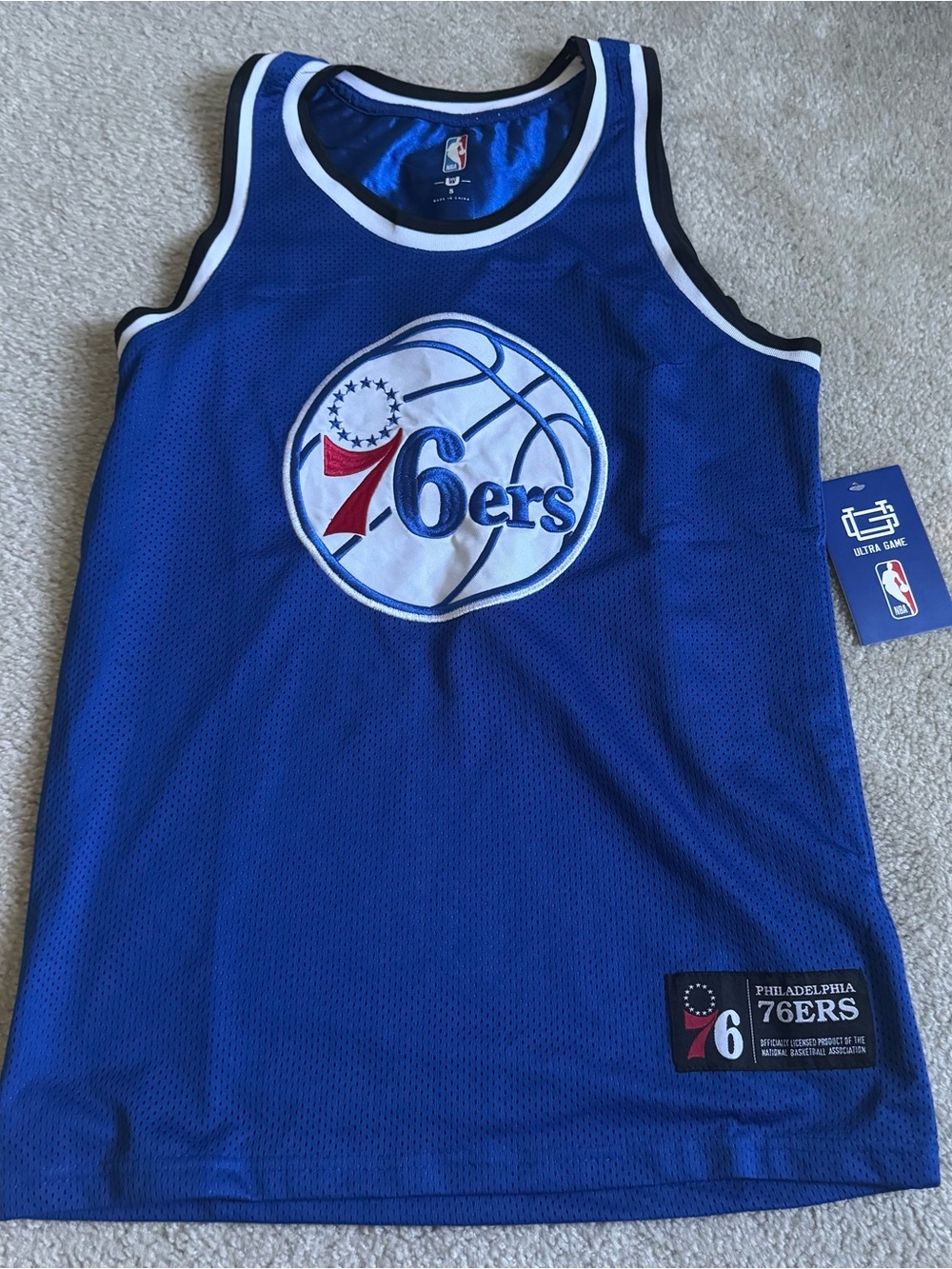 Blue Philadelphia 76ers NBA Basketball Jersey NWT